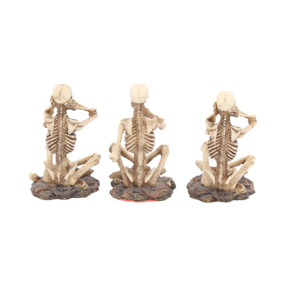 See No Hear No Speak No skeleton figurines – rear view