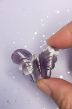 Amethyst Butterfly - hand front view, pale purple stars