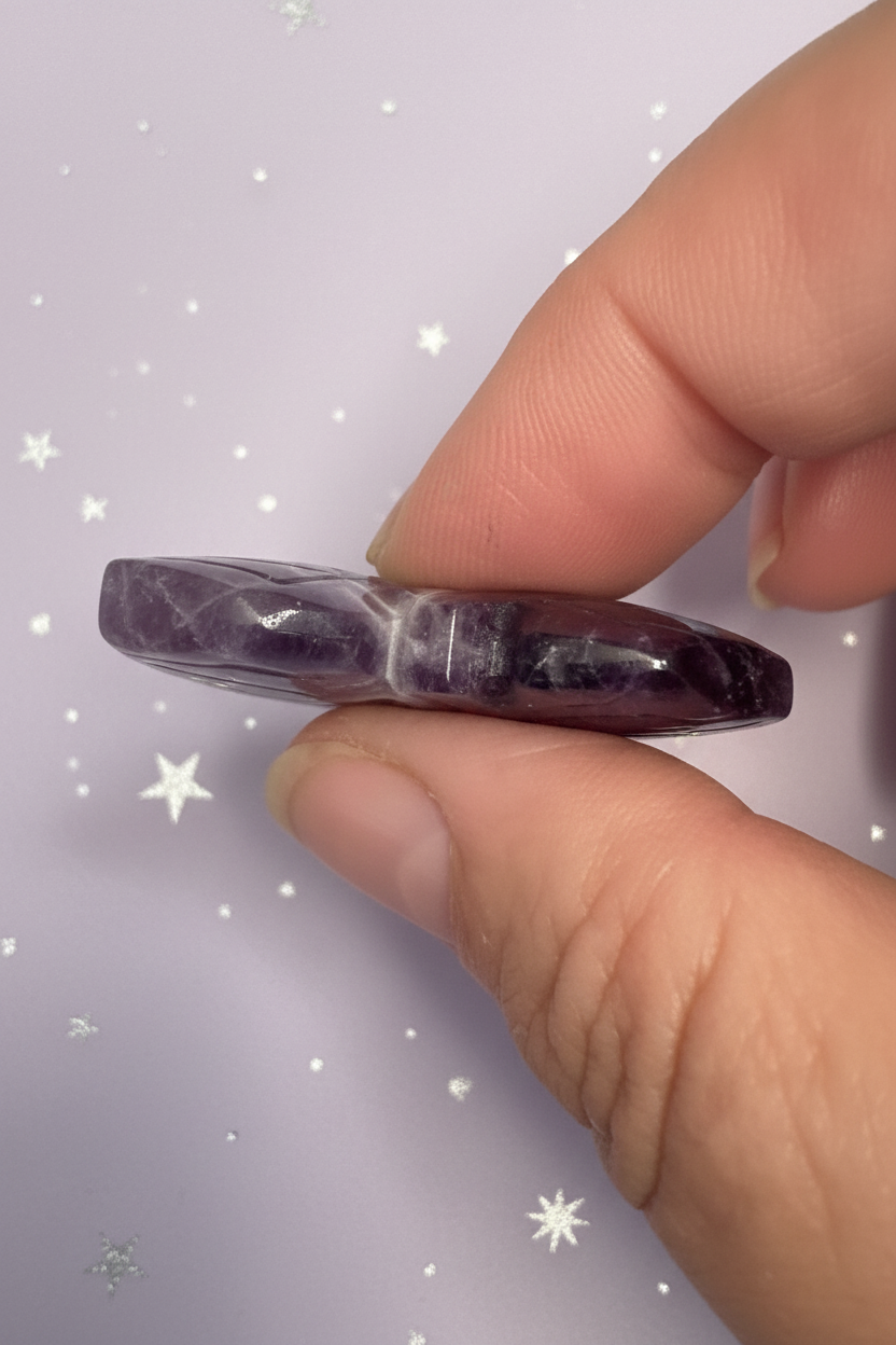 Amethyst Butterfly - side profile, pale purple stars