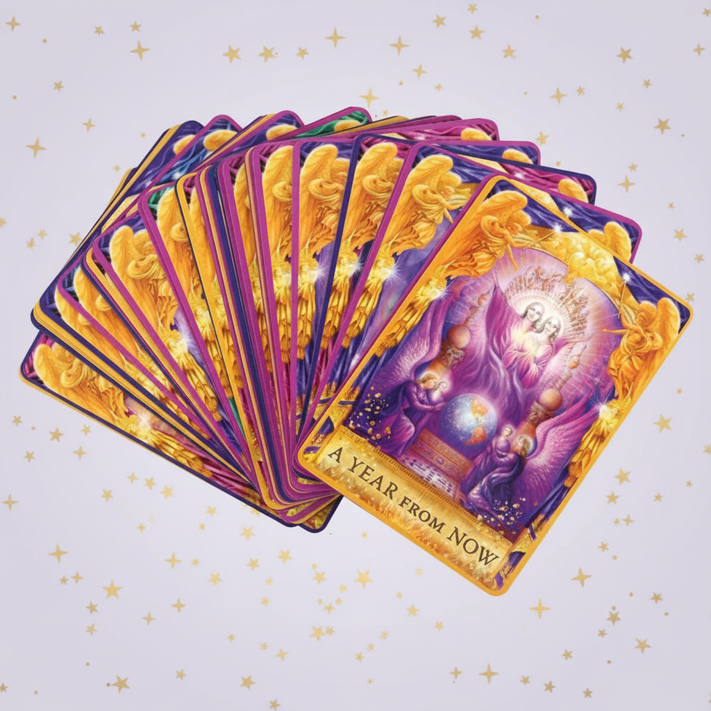 Angel Answers — card fan, gold stars
