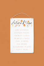 Autumn Magic Sign - front, burnt orange background