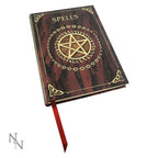 Embossed Spell Book red journal – product shot showing gold pentagram cover