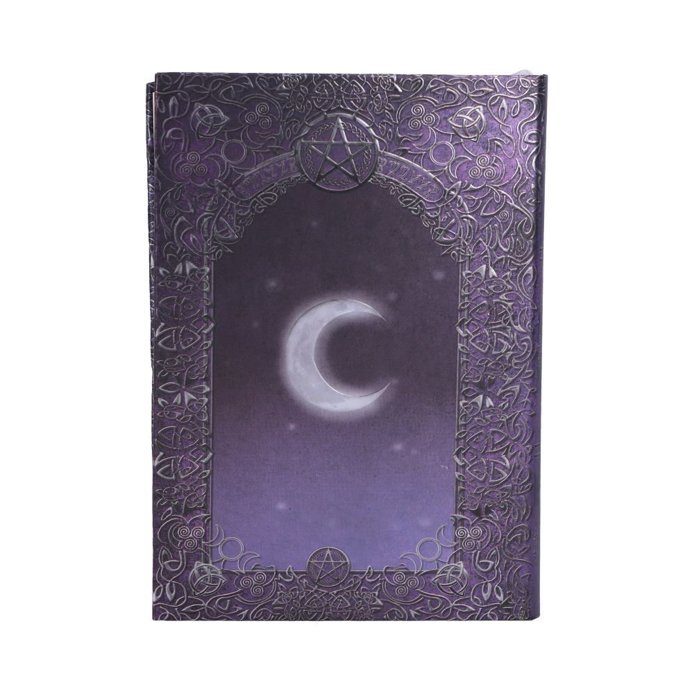 Witches Spellbook journal with pen – black cat cover side view