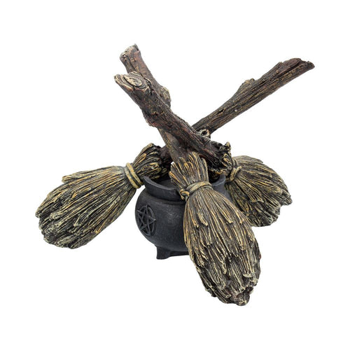 Broomstick crystal ball holder – front view
