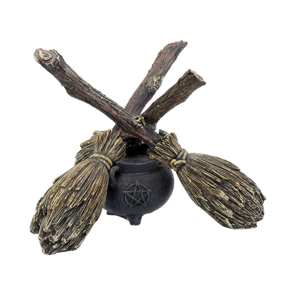 Broomstick crystal ball holder – side view