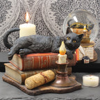 Spirit Guide black cat figurine – side angle white background