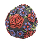 Day of the Dead floral skull ornament - top view