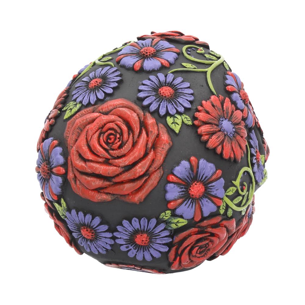 Day of the Dead floral skull ornament - top view