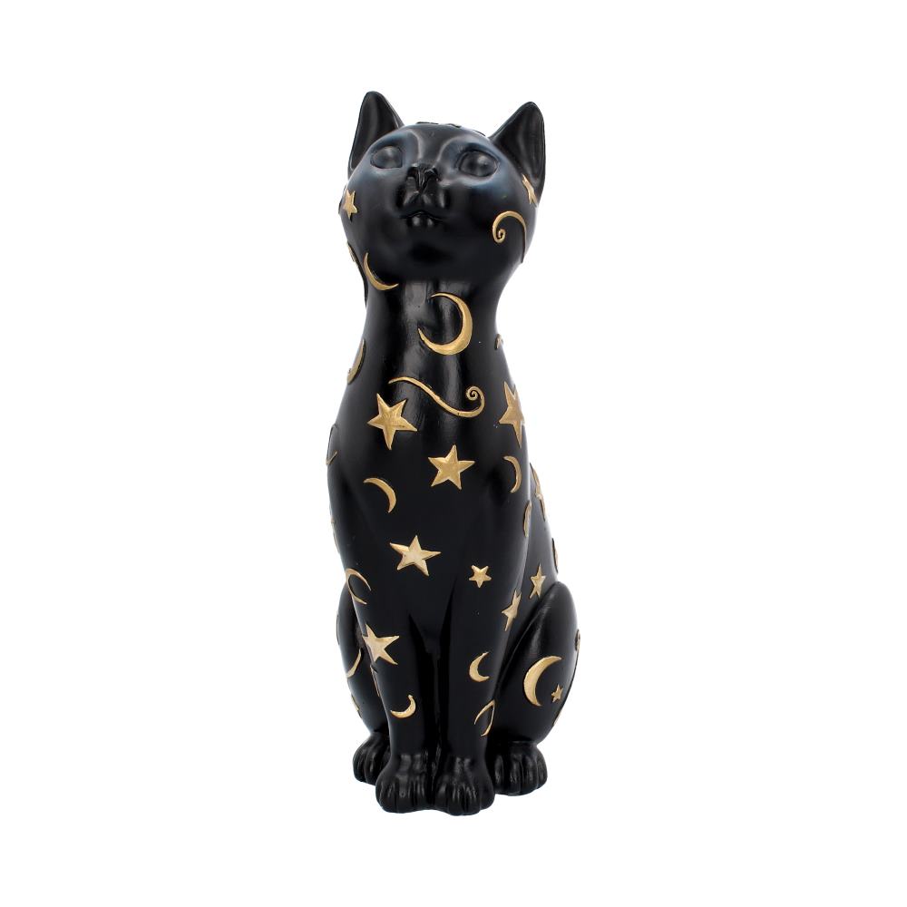 Celestial black cat figurine - front view