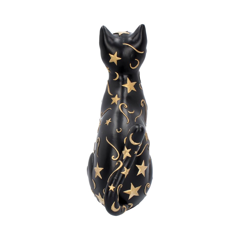 Celestial black cat figurine - rear view