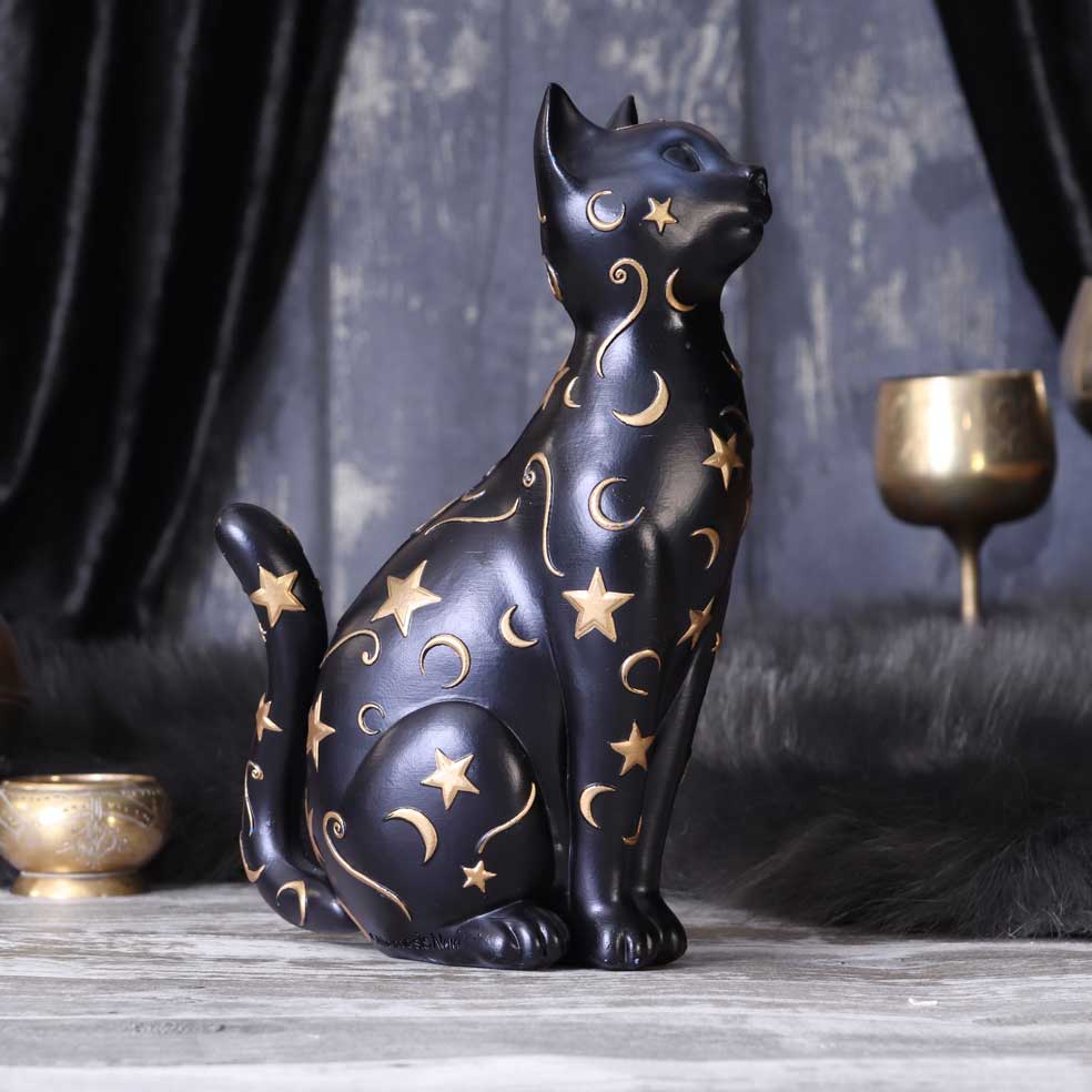 Celestial black cat figurine - lifestyle shot