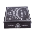 Spirit board jewellery box - open showing mirror and compartments