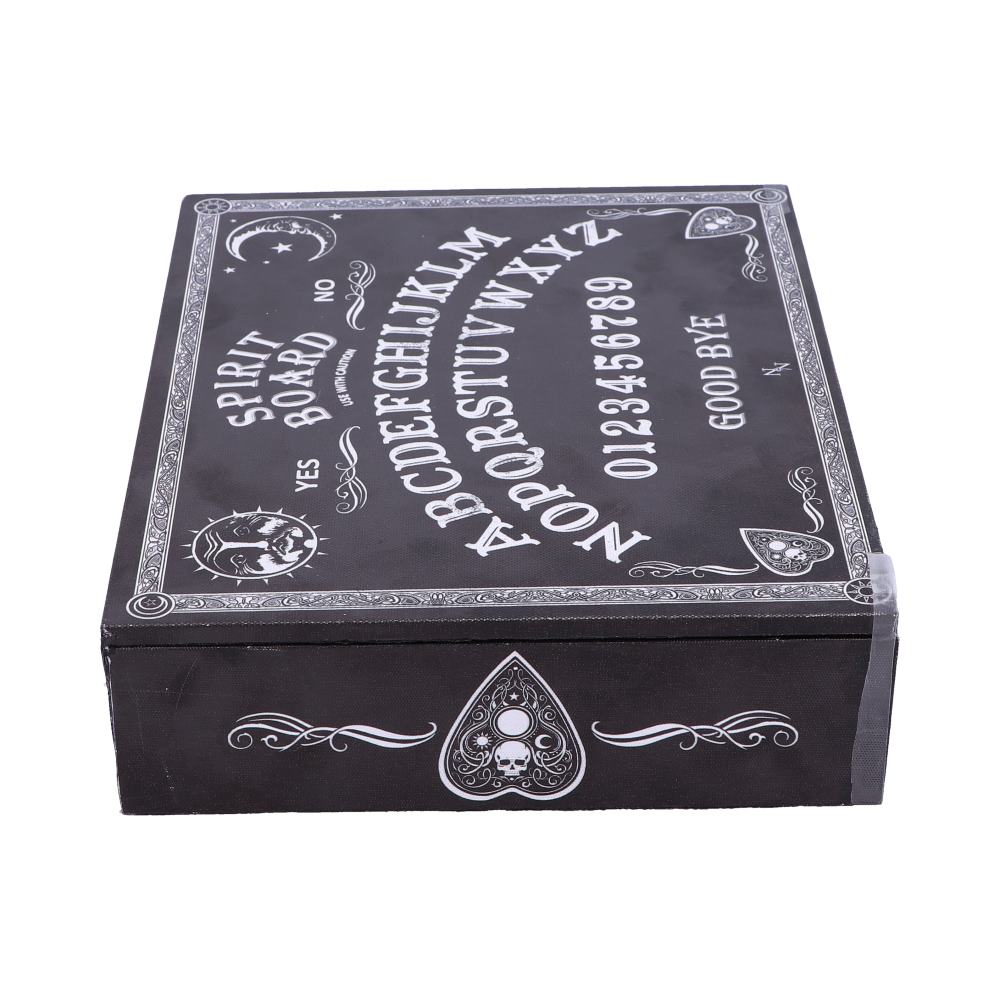 Spirit board jewellery box - open showing mirror and compartments
