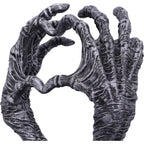 Skeleton hands heart jewellery stand - base tray detail