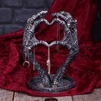 Skeleton hands heart jewellery stand - lifestyle angle view
