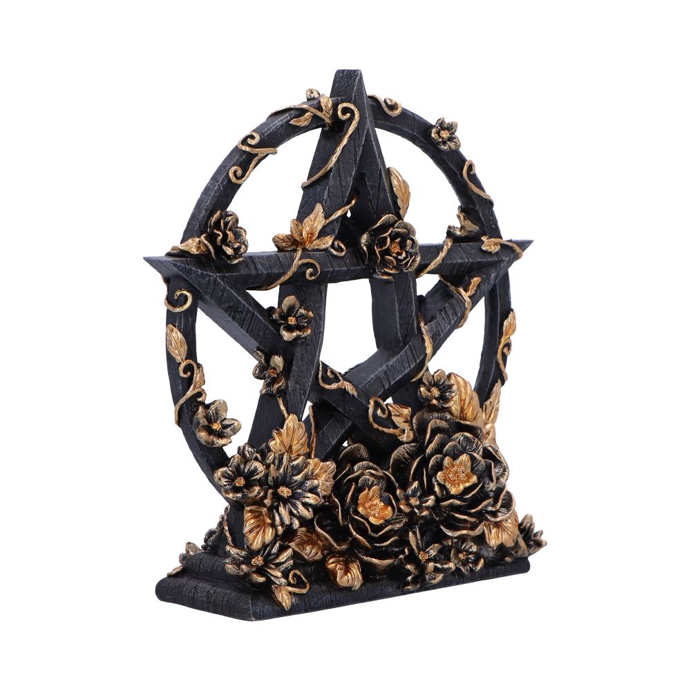 Floral pentagram sculpture - base floral detail
