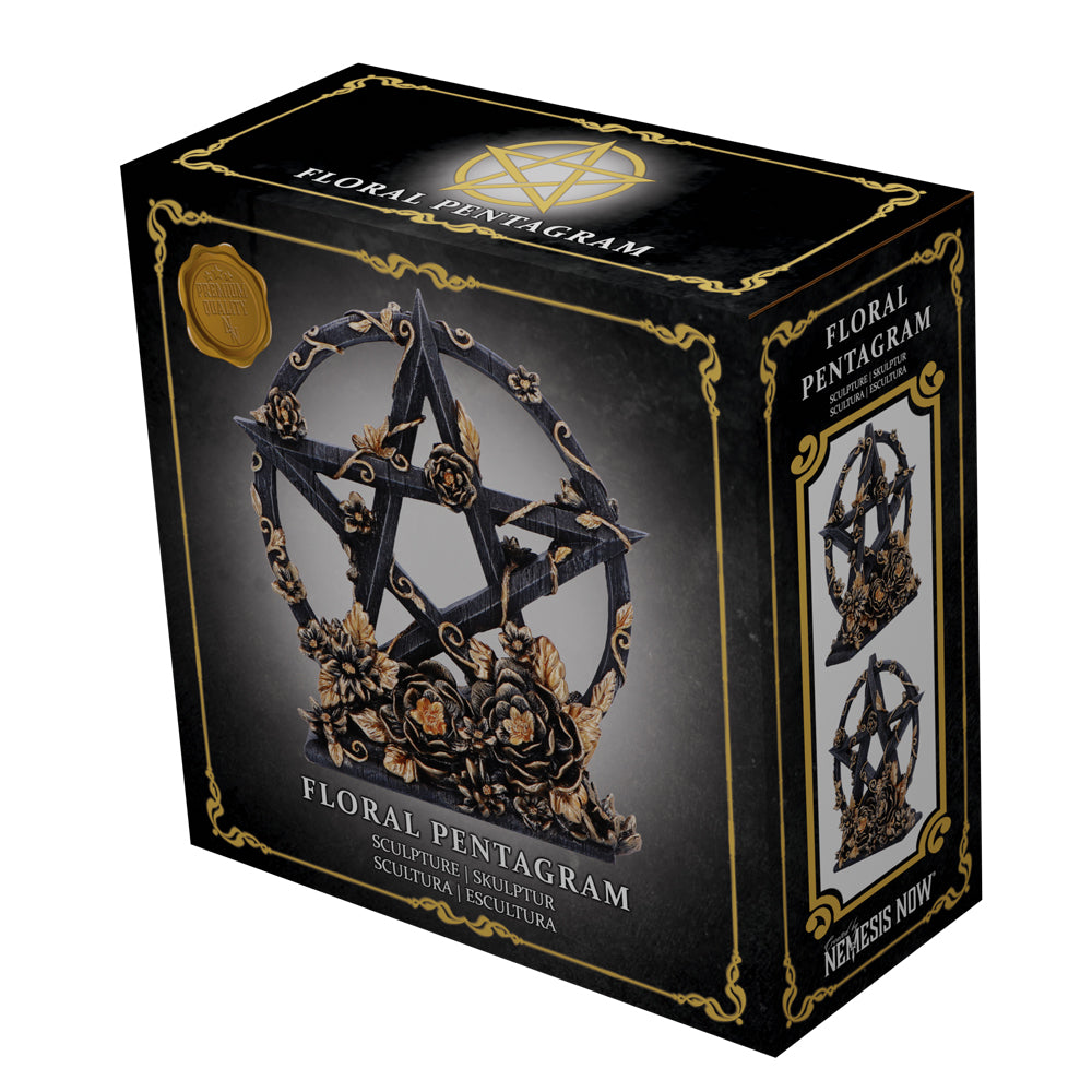 Floral pentagram sculpture - size reference 21.5cm