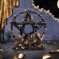 Floral pentagram sculpture - angle view