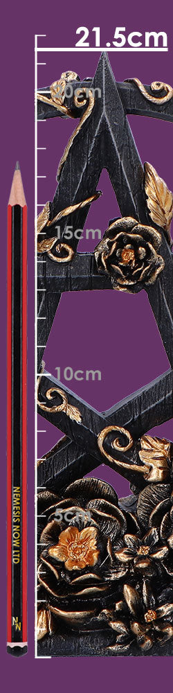 Floral pentagram sculpture - size guide