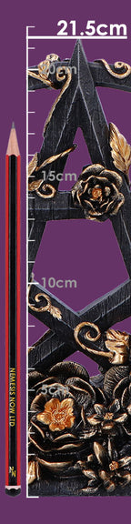 Floral pentagram sculpture - size guide