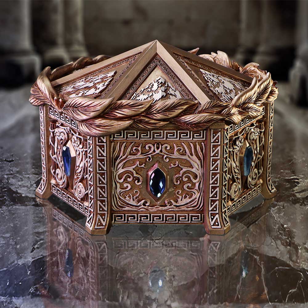 Pandora's Box trinket box - side panel gem detail