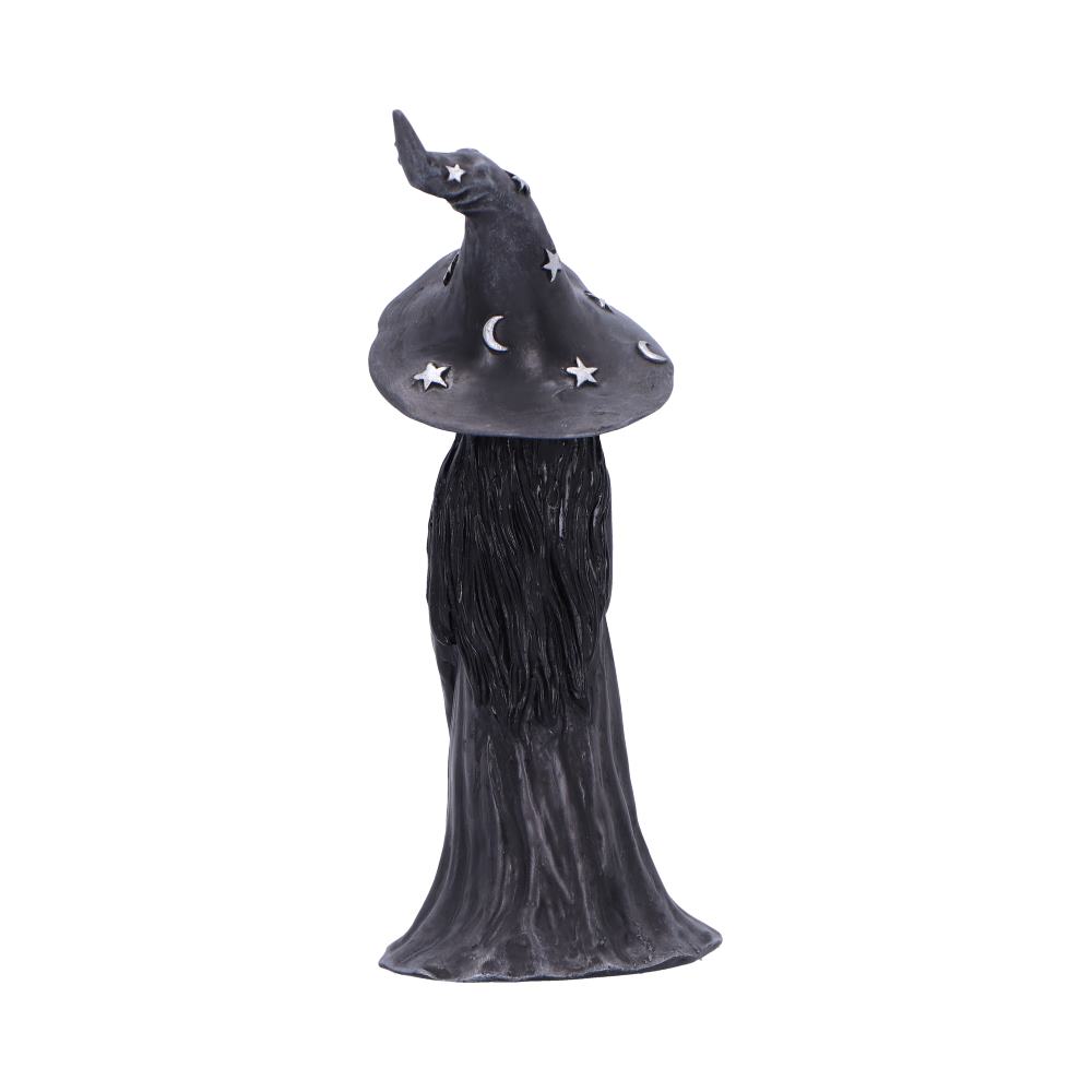 Little Souls Glimmer witch figurine - front view with cat