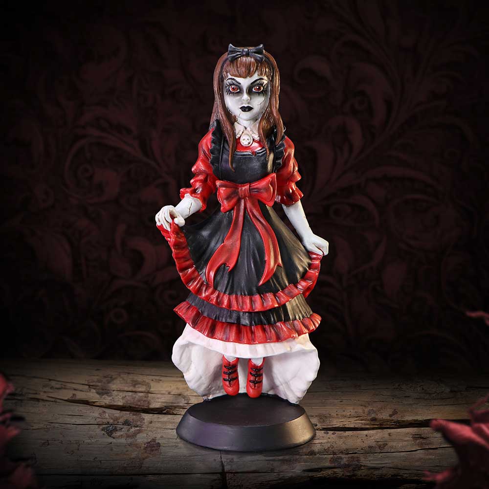 Gothic lolita doll figurine - three quarter angle view