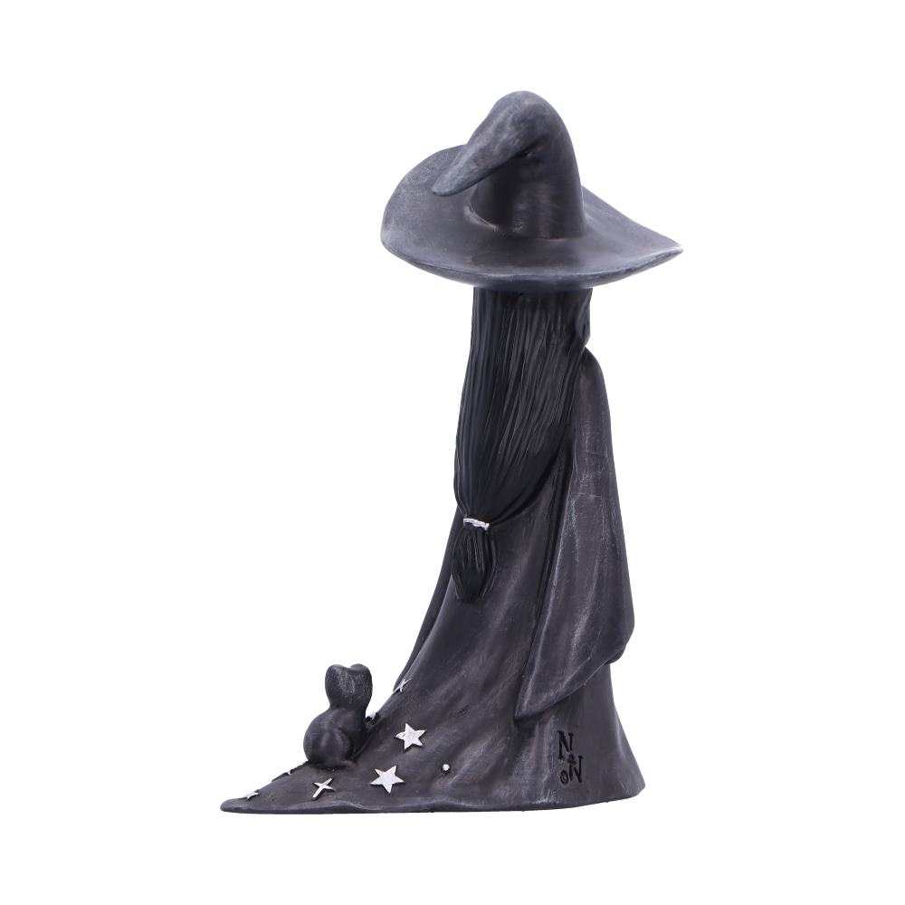 Little Souls Sparkle witch figurine - robe hem frog and star detail