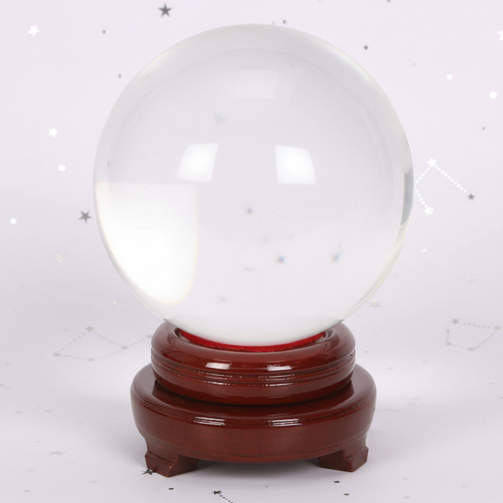 Crystal Ball - front, pale purple stars