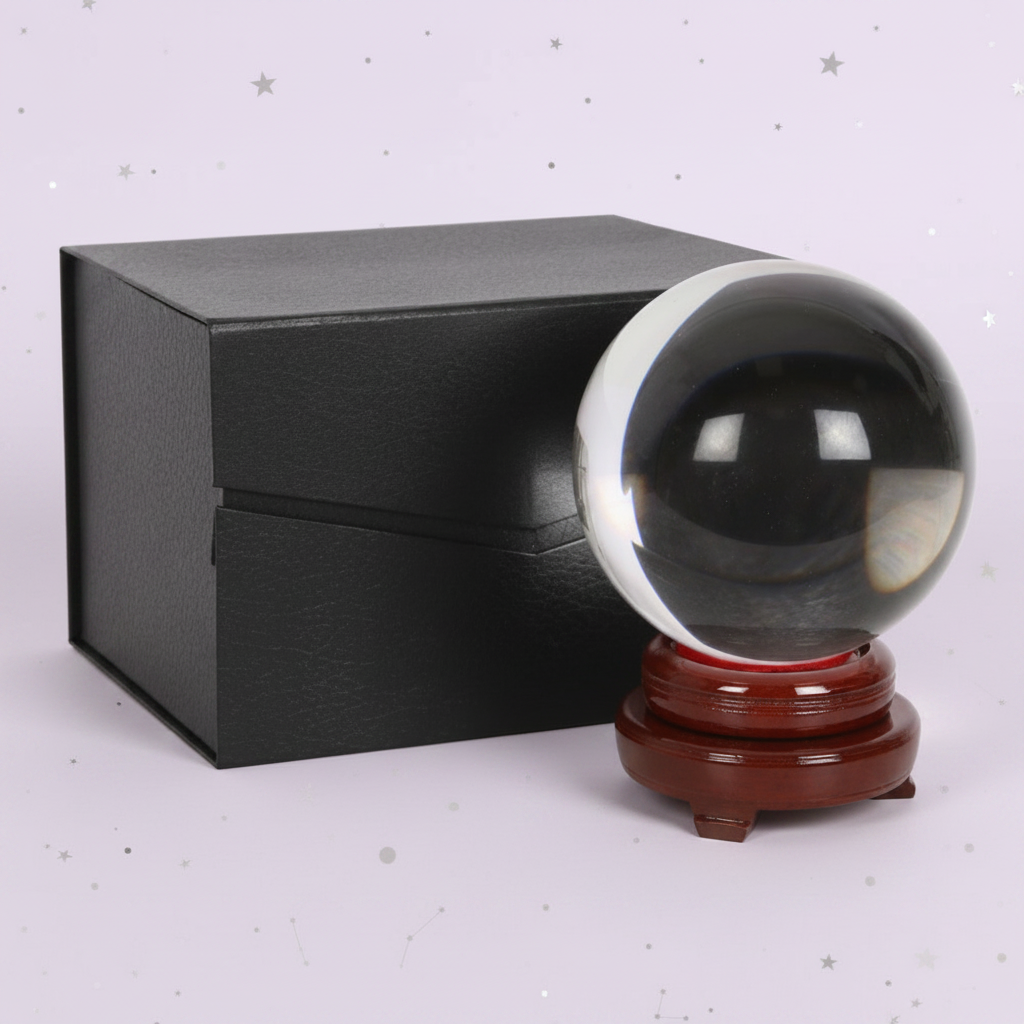 Crystal Ball - with gift box, pale purple stars