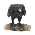 Raven Figurine – front face on, beak open