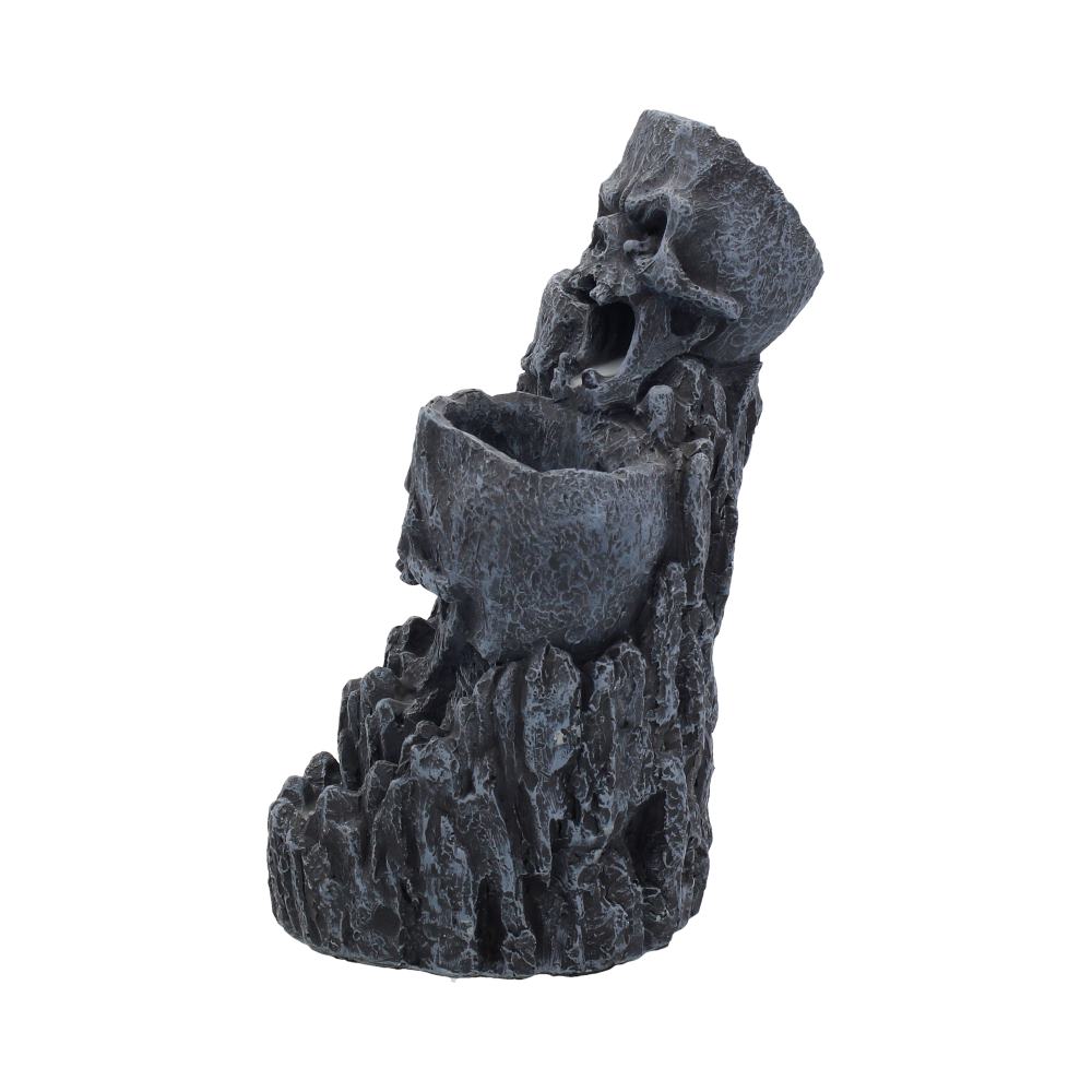 Skull Mountain Backflow Incense Burner – side view showing burner cup