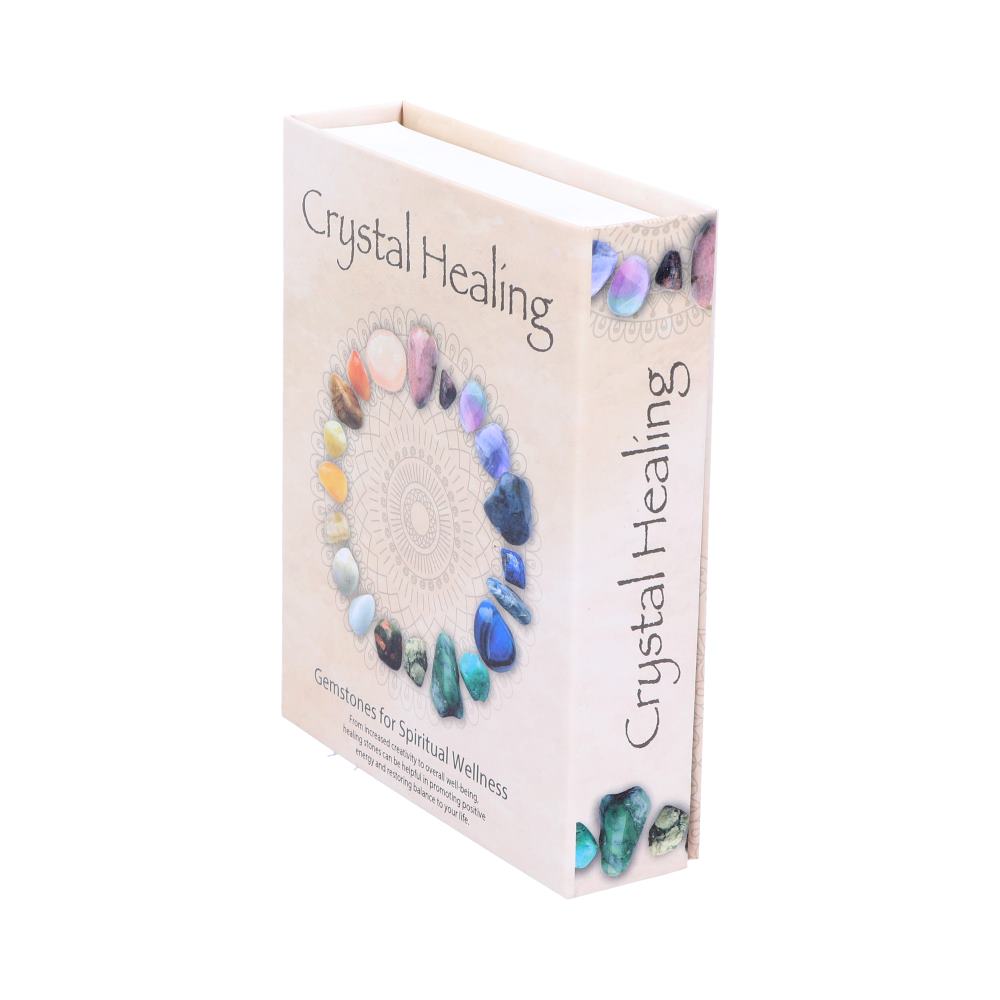 Crystal Healing Gemstone Set – side angle of book gift box