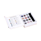 Crystal Healing Gemstone Set – open box showing 15 gemstones and velvet pouch