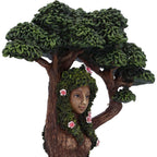 Mother Earth Tree Goddess Figurine - face detail close up