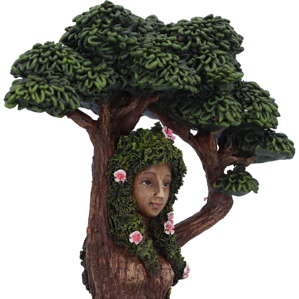 Mother Earth Tree Goddess Figurine - face detail close up
