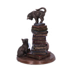 Witch's Familiar Cats and Books Figurine - side view showing crystal ball