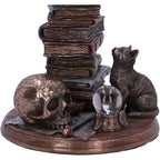 Witch's Familiar Cats and Books Figurine - lifestyle shot in library setting