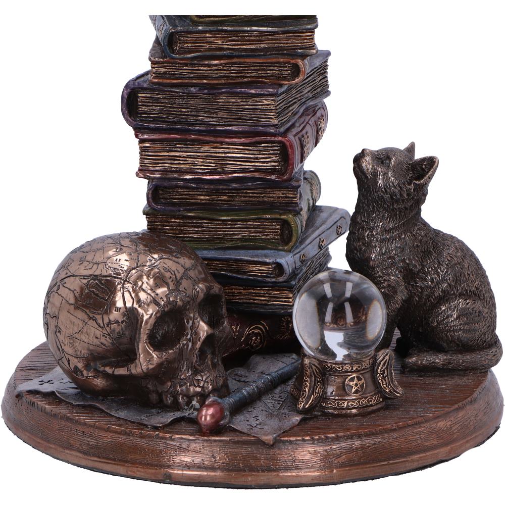 Witch's Familiar Cats and Books Figurine - lifestyle shot in library setting