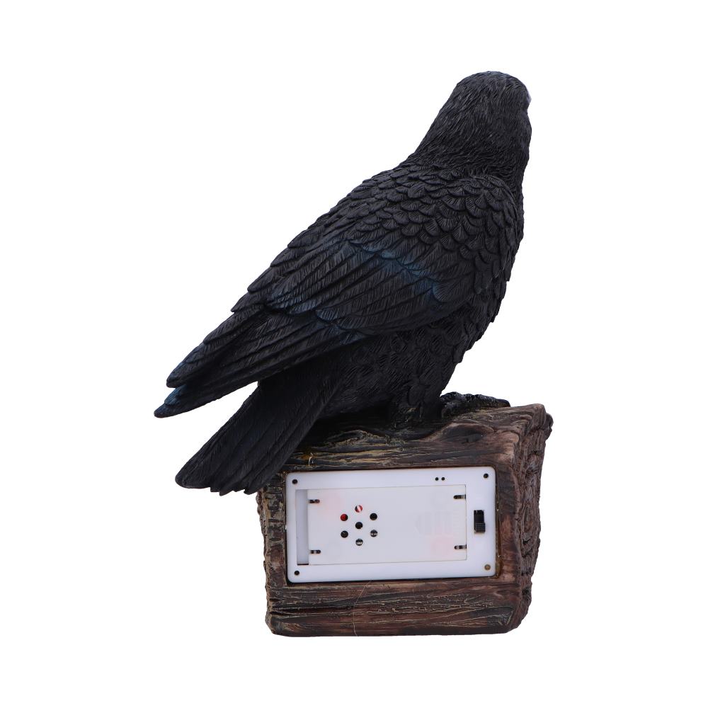 Raven Sound Box Figurine - front view with open beak