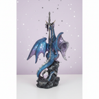 Dragon — back view, silver stars