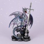 Dragon — face view, silver stars