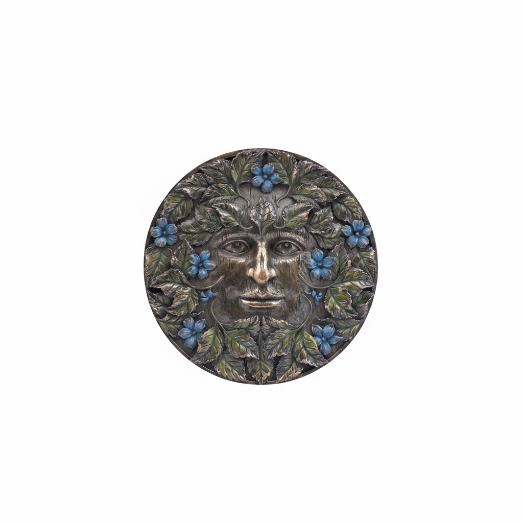 Green Man Wall Plaque - Square