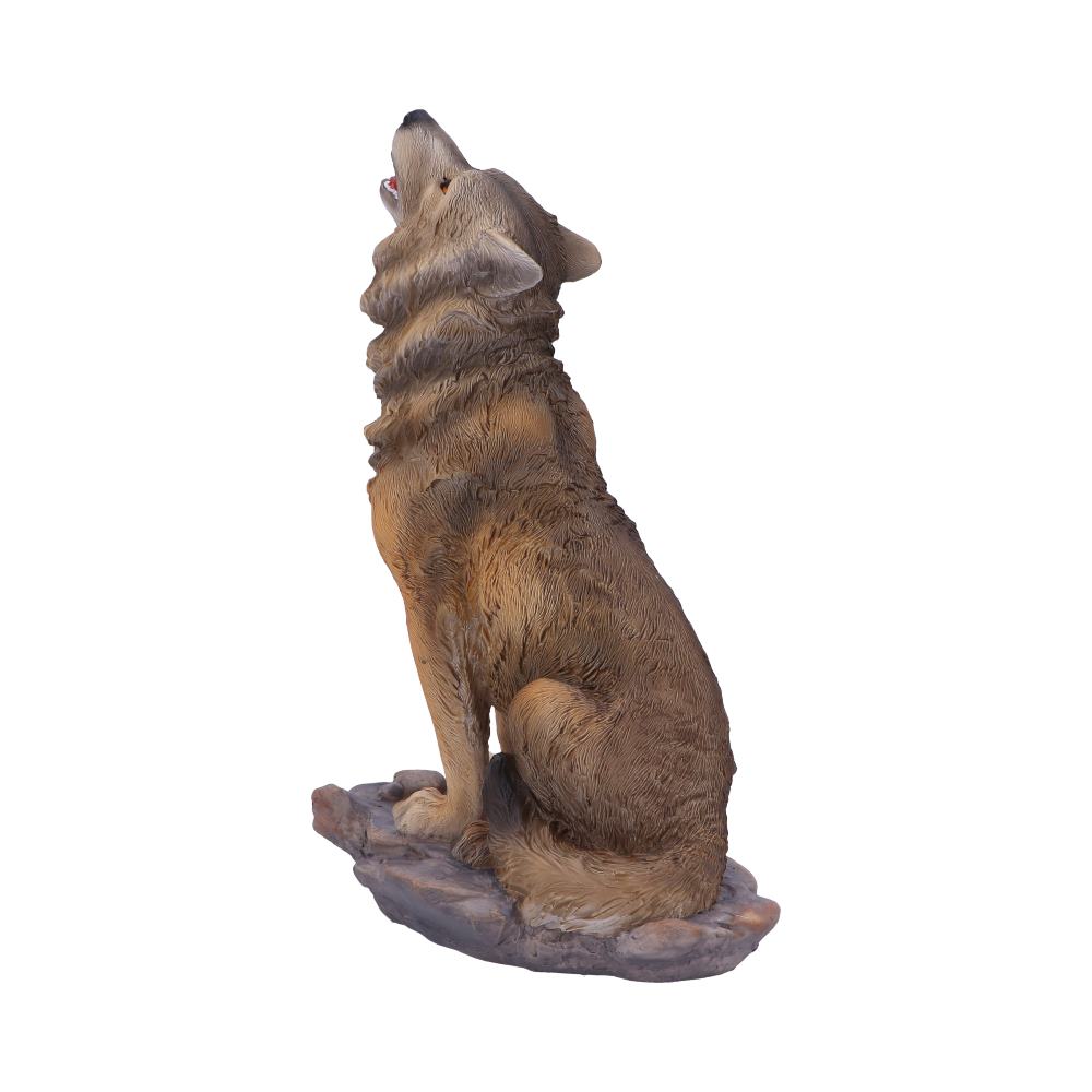 Howling Wolf Figurine - rear three-quarter view