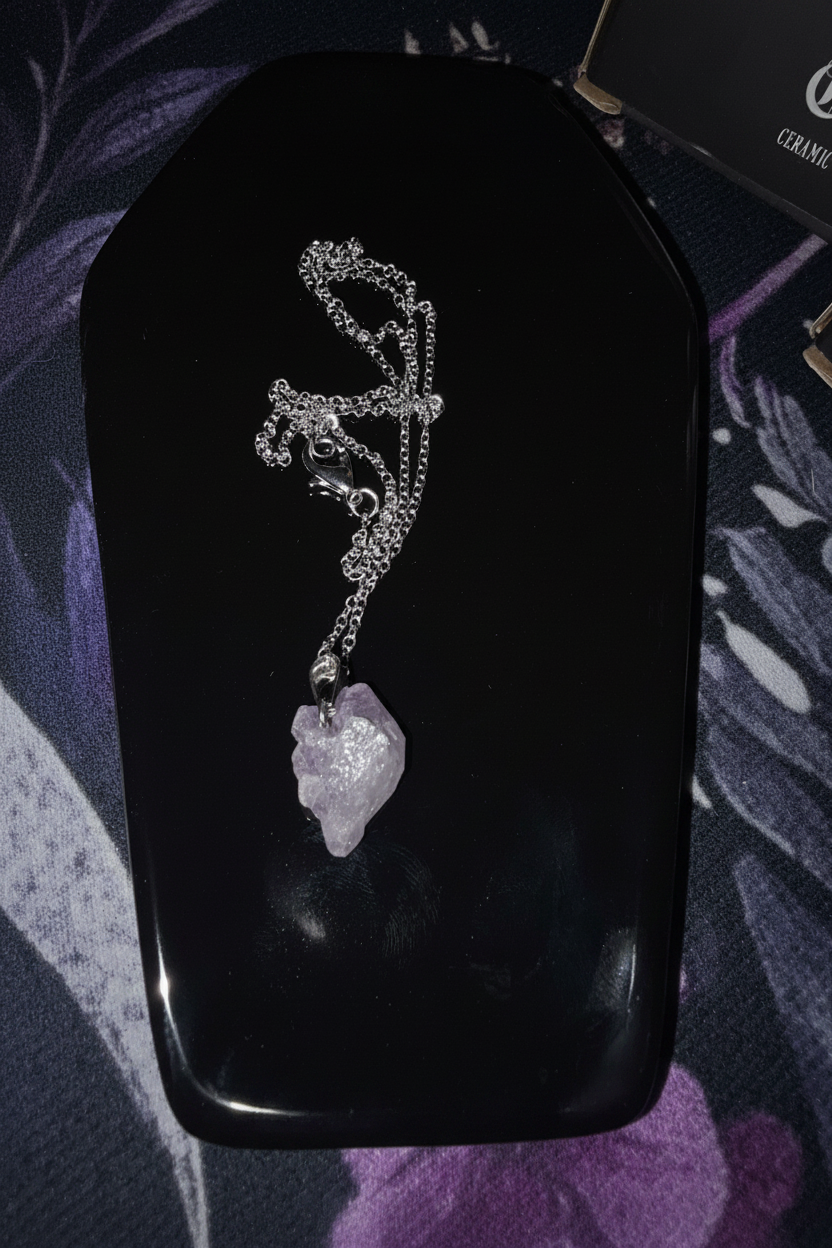Black Coffin Trinket Dish | Gothic Ceramic Jewellery Dish | The Crooked Moon