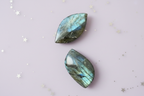 Labradorite Flash Pair - stone 3, pale purple stars