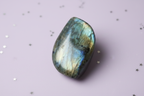 Labradorite Flash Pair - stone 6, pale purple stars