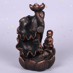Little Monk Incense Burner — angle, gold stars