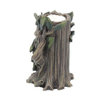 Green Man Tealight Candle Holder - side view showing leaf detail