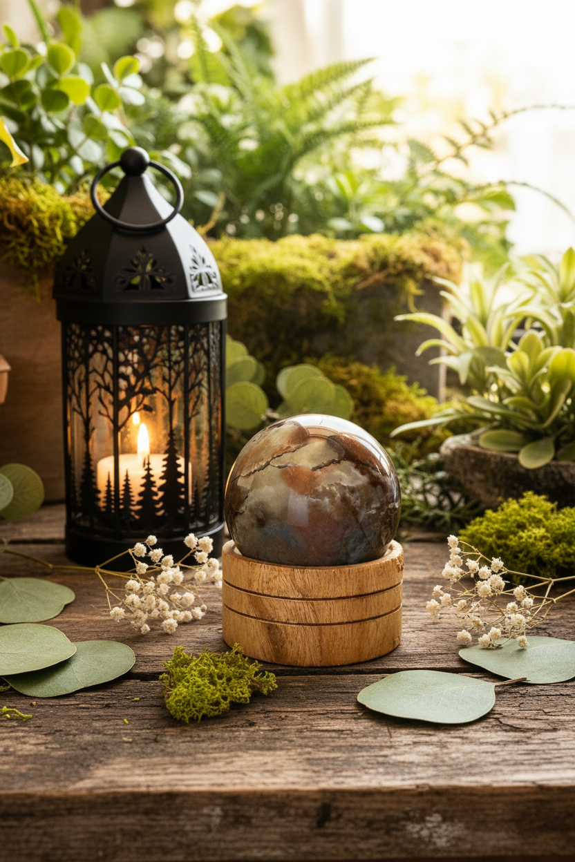 Ocean Agate Sphere - image 1, garden style